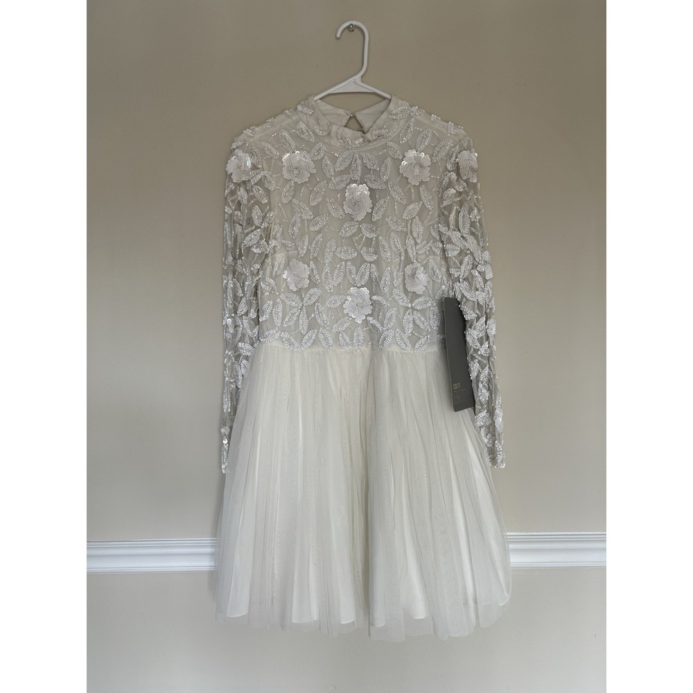 ASOS BRIDAL Arabella Embellished Bodice Wedding Dress Mesh Tutu Skirt Sz 8 Luxe